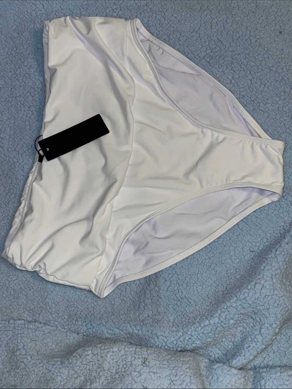 Tempt Me Swim Bottoms‎ High Waisted White Size Medium 8 10 - Picture 2 of 10